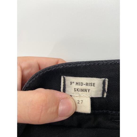 Madewell 9-Inch High Rise Black Frost Button Fly Skinny Jeans Size 27 - Picture 6 of 8